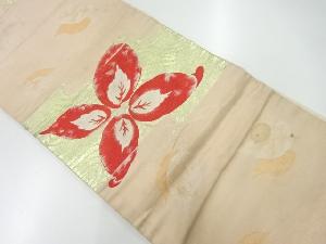 アンティーク　枝花模様織出し袋帯（212センチ）（材料）